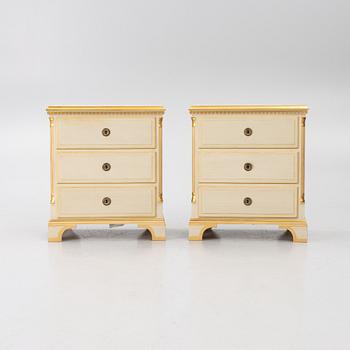 Bedside tables, a pair, K.A Roos.