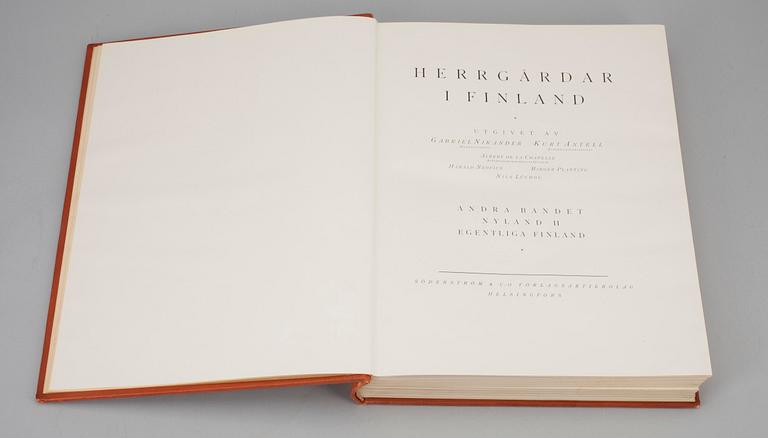 BÖCKER, 3 st, Herrgårdar i Finland, Söderstöms & Co Förlagsaktiebolag, Helsingfors 1928.