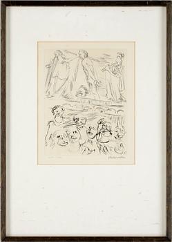 Oscar Kokoschka · OSCAR KOKOSCHKA, torrnål, sign o numr. XLVII/LXX.