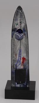 SKULPTUR, glas. Bertil Vallien, Kosta Boda. Sign, dat -92, numr 7/25.