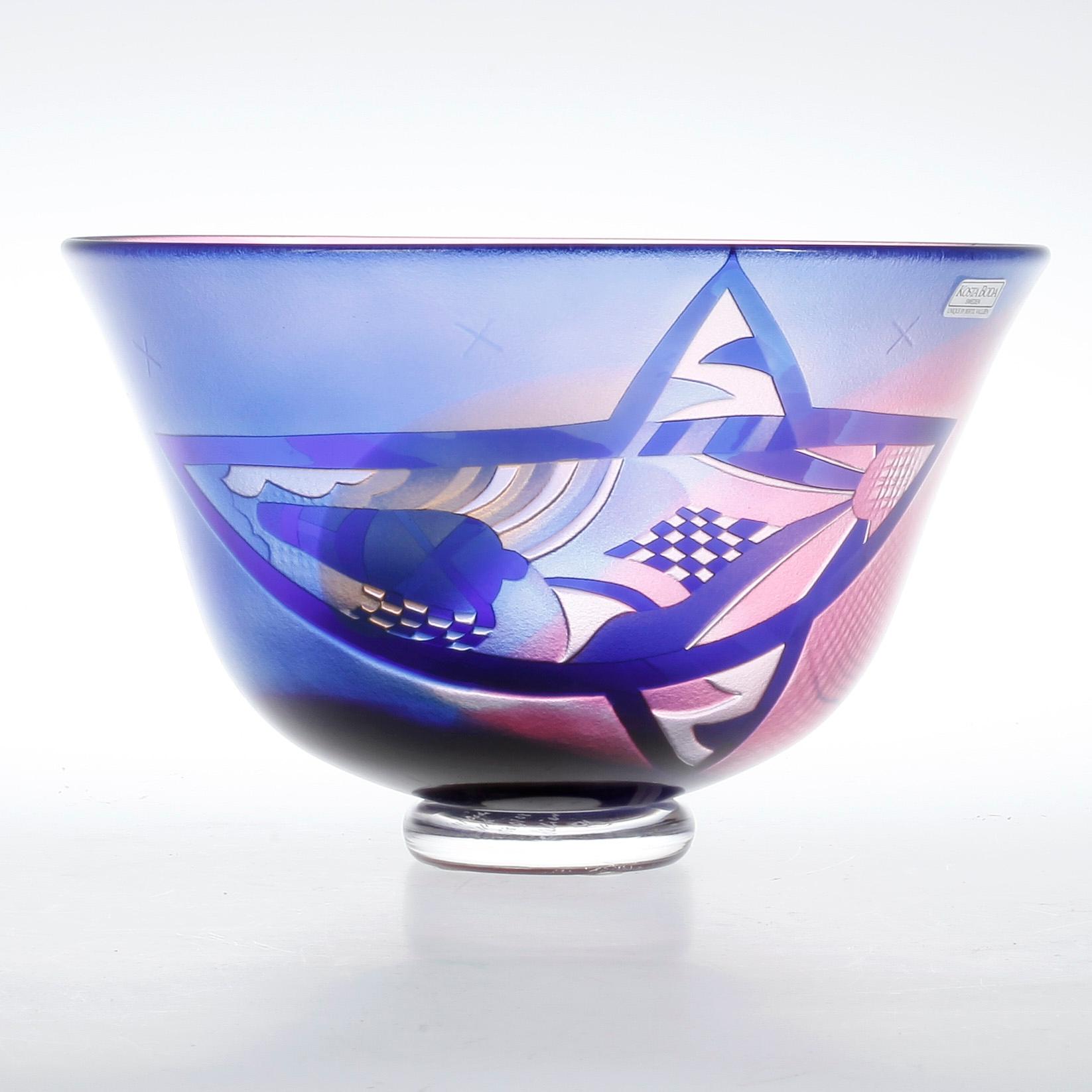 SKÅL, glas, "Nefertiti" Bertil Vallien, Kosta Boda 1988 Unik.