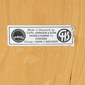 Hans J. Wegner, Stolar, 6 stycken "CH 29", "Savbukkestolen", Carl Hansen & söner, 1900-talets mitt.