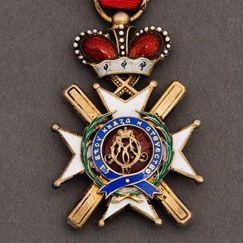 A late 19th Century Serbian order of the cross of Takovo.