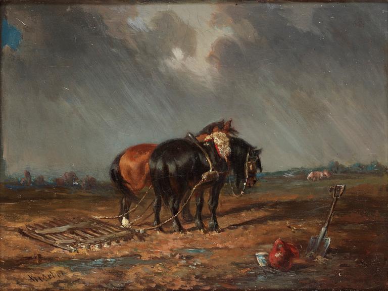 Carl Fredrik Kiörboe, Horses on the field.