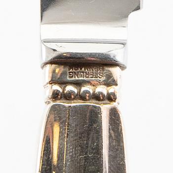 Johan Rohde, fruit knives 12 pcs "Konge/Achorn" sterling silver for Georg Jensen after 1945.