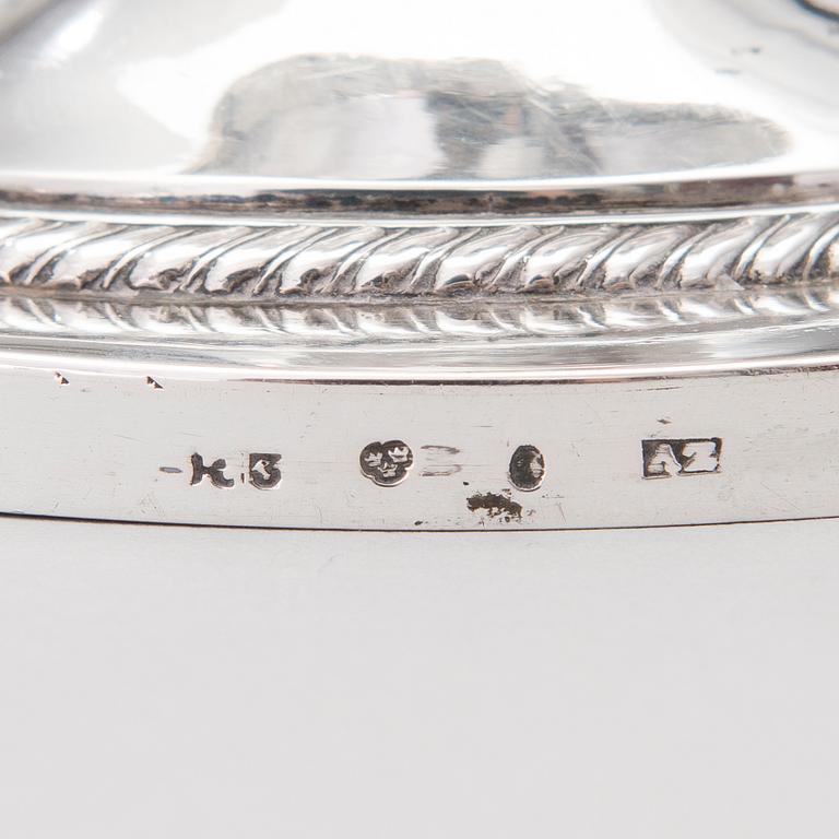 LJUSSTAKAR, ETT PAR, silver, Adolf Zethelius, Stockholm, 1816.