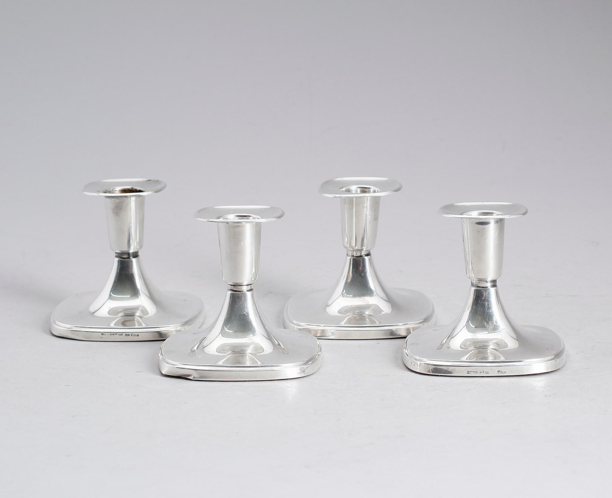 LJUSSTAKAR, 4 st, silver, T Eldh, Ceson, Stockholm, bla 1975.