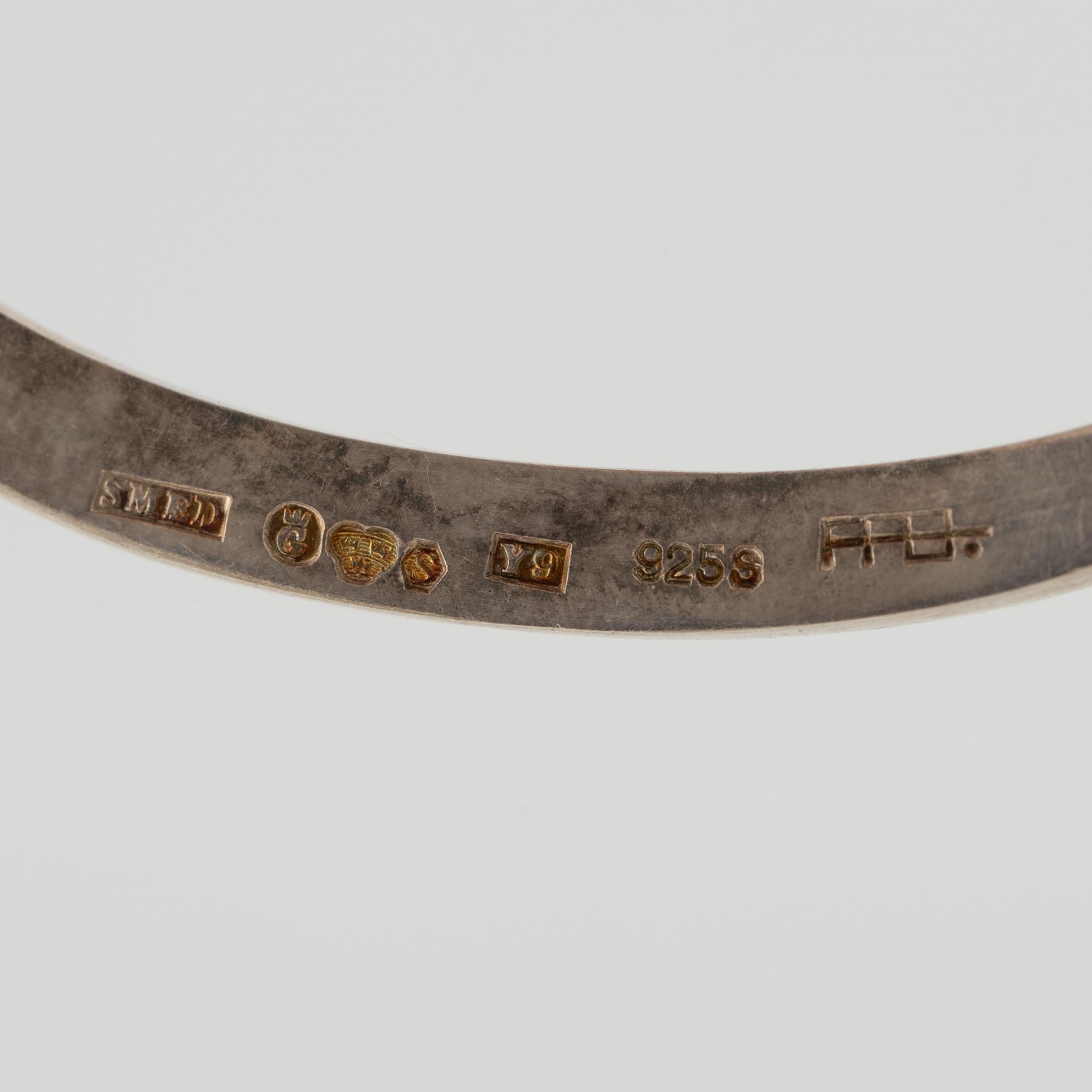 Lars Arby, two necklaces, sterling silver, Gothenburg 1976 and 1973.