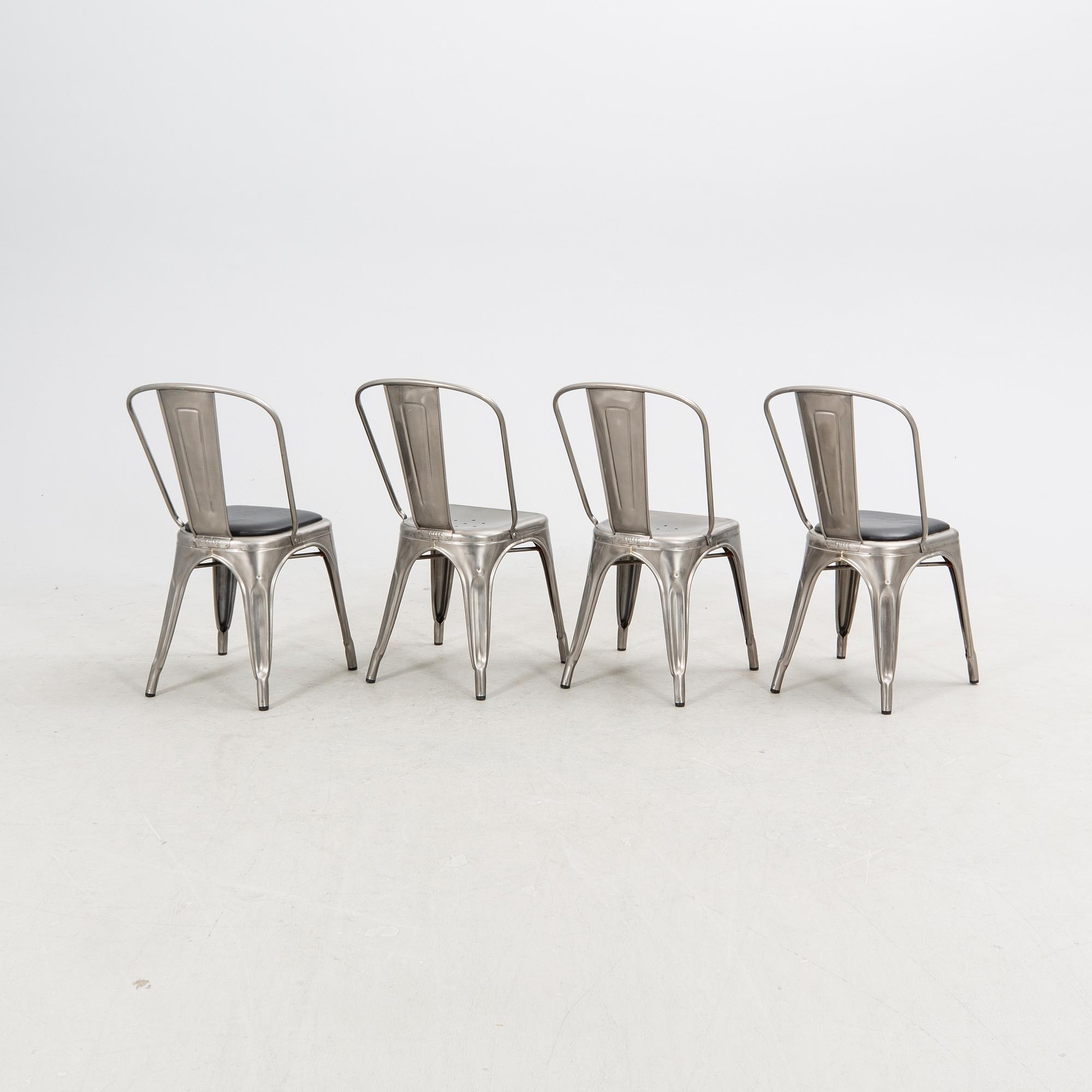 Xavier Pauchard chairs, 8 pcs, "A Stol", Tolix, France. 2000s.