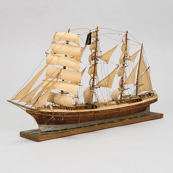 Model ship, four-masted barque "Pamir", early 20th century.