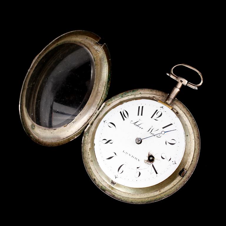 SPINDELUR, silver, John Ward, London, sekelskiftet 1800.