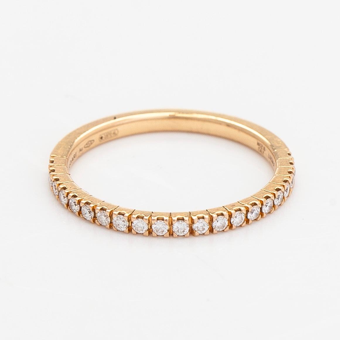 Bulgari, sormus, puoliallianssi, 18K kultaa ja timantteja.