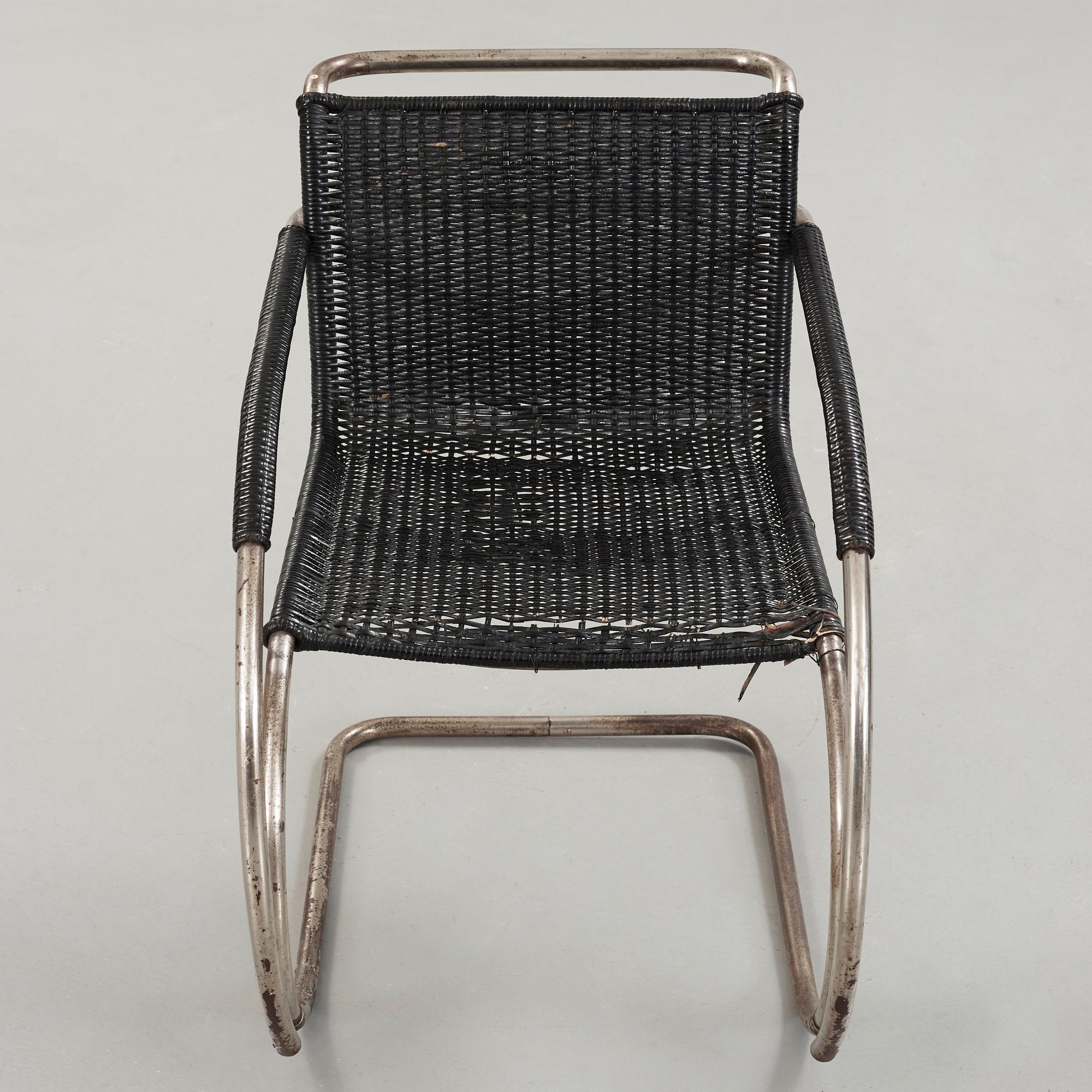 Ludwig Mies van der Rohe, karmstol, "MR 20", Berliner Metallgewerbe Josef Müller eller Bamberg Metallwerkstätten,