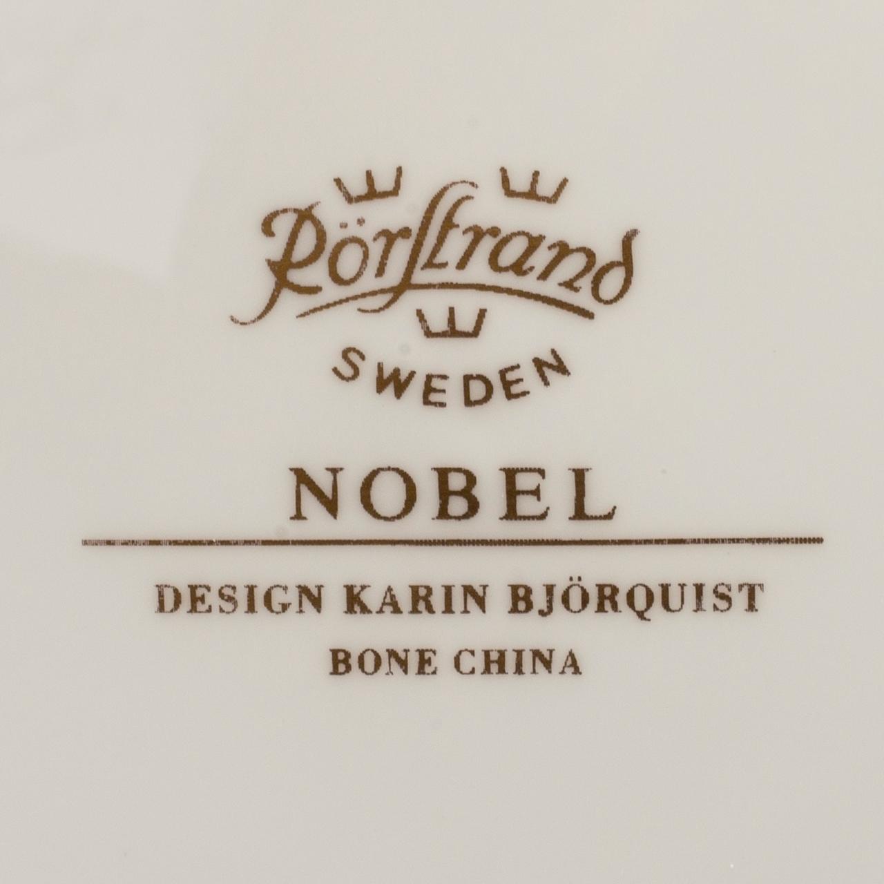 KARIN BJÖRQUIST, tallrikar, 18 stycken, "Nobelservisen", benporslin, Rörstrand, 2000-tal.