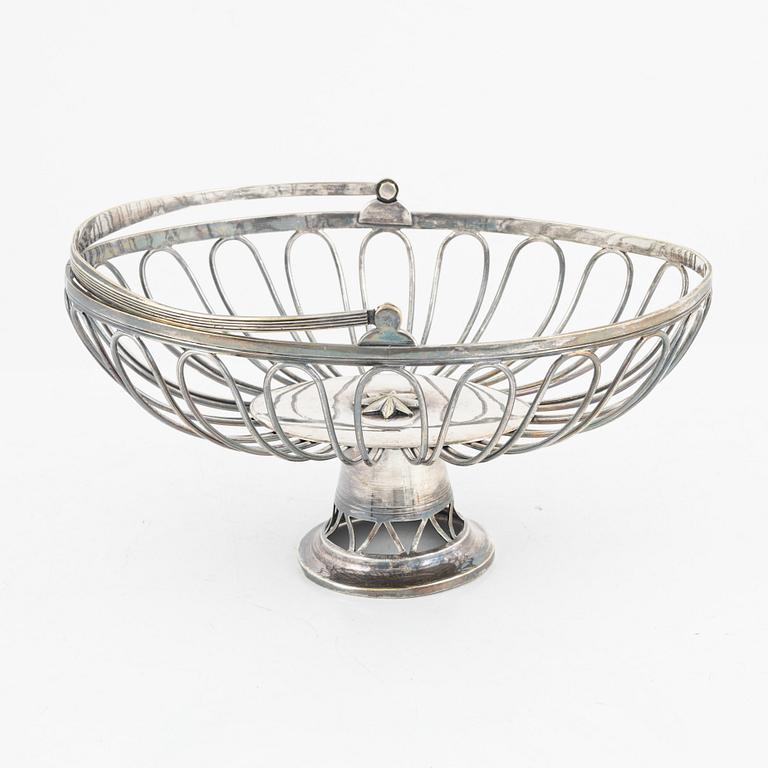 A late gustavian silvered-brass bread basket, late 18th century.