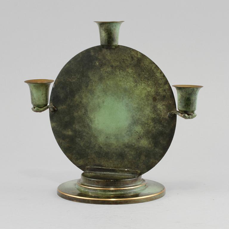 KANDELABER, art deco, möjligen Ystad Metall, 1900-talets första hälft.