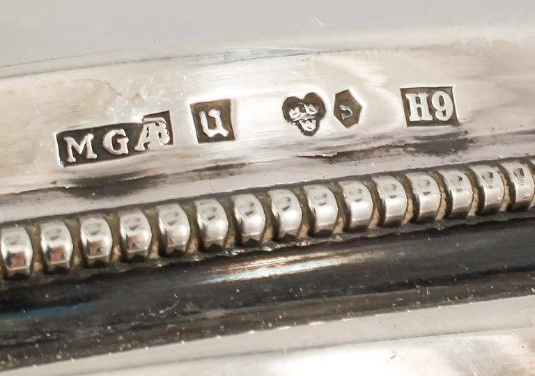 LJUSSTAKAR, ett par, silver, MGAB, Uppsala, 1958.
