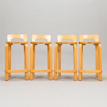 Alvar Aalto, Barstolar, 4 st, K65, Artek, 1900-talets slut.