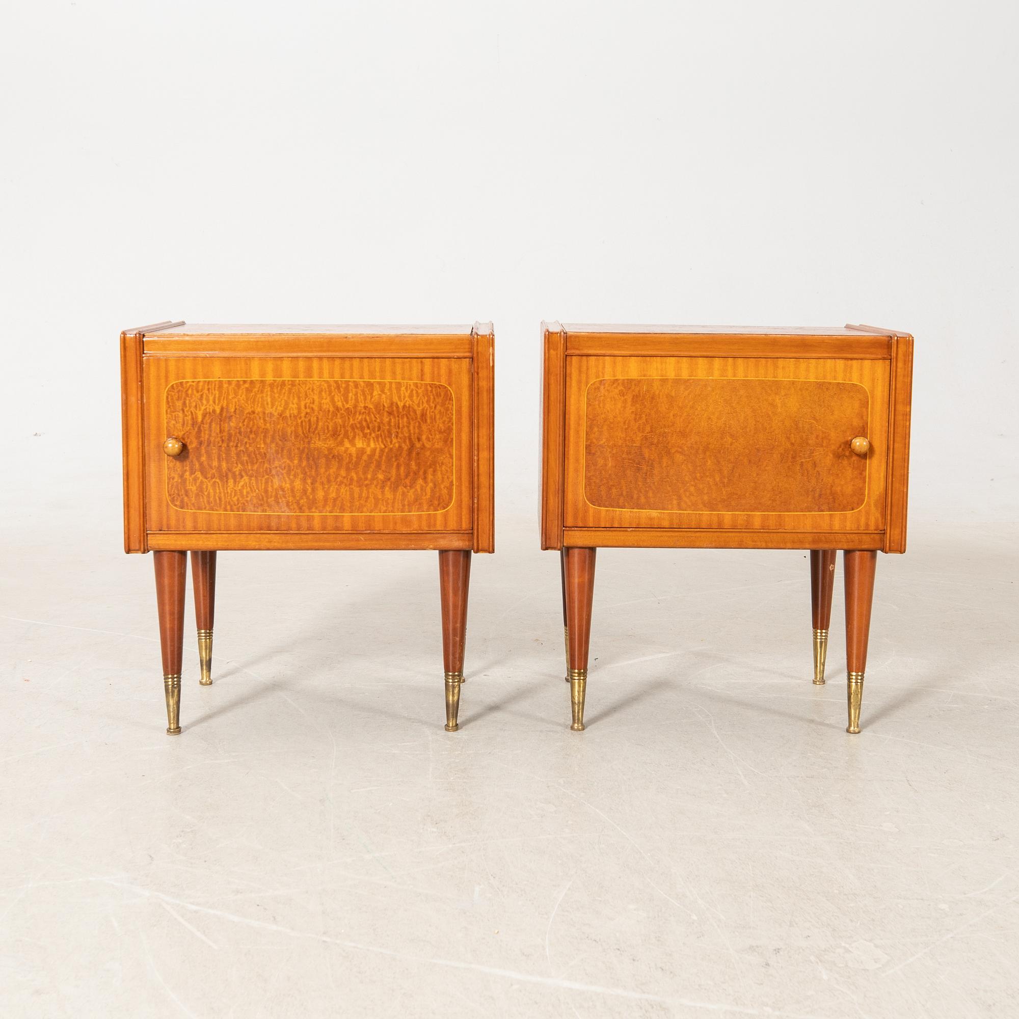 Nightstands, a pair, Art Deco, first half of the 20th century.