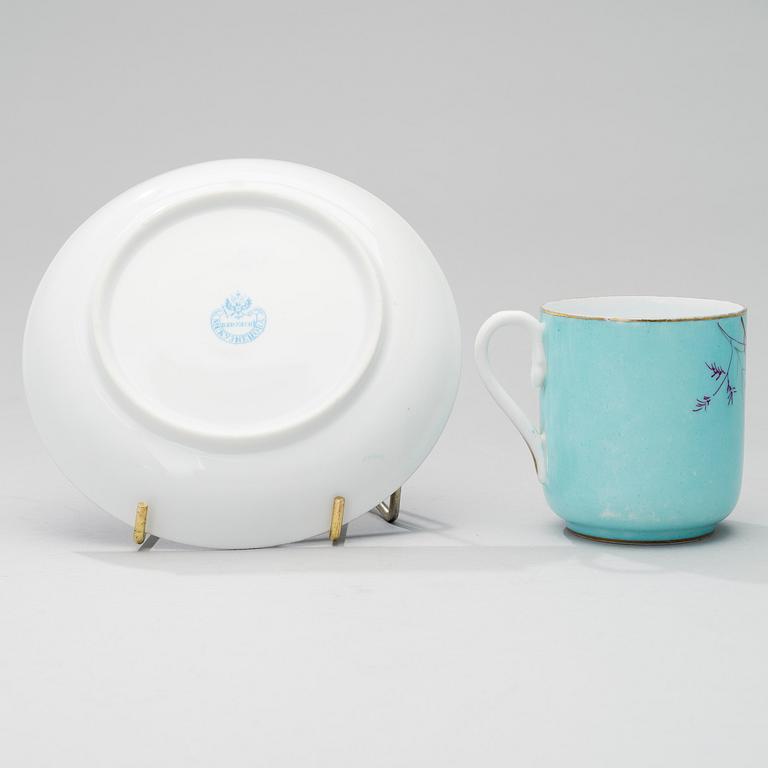 A KUZNETSOV PORCELAIN COFFEE SET, 11 PCS, Dulevo fabrik, 1864-1889 Russia.
