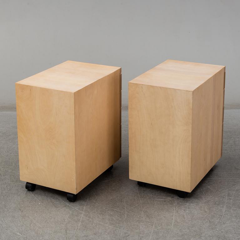 ALVAR AALTO, a desk with two chests of drawers, Artek, Finland.