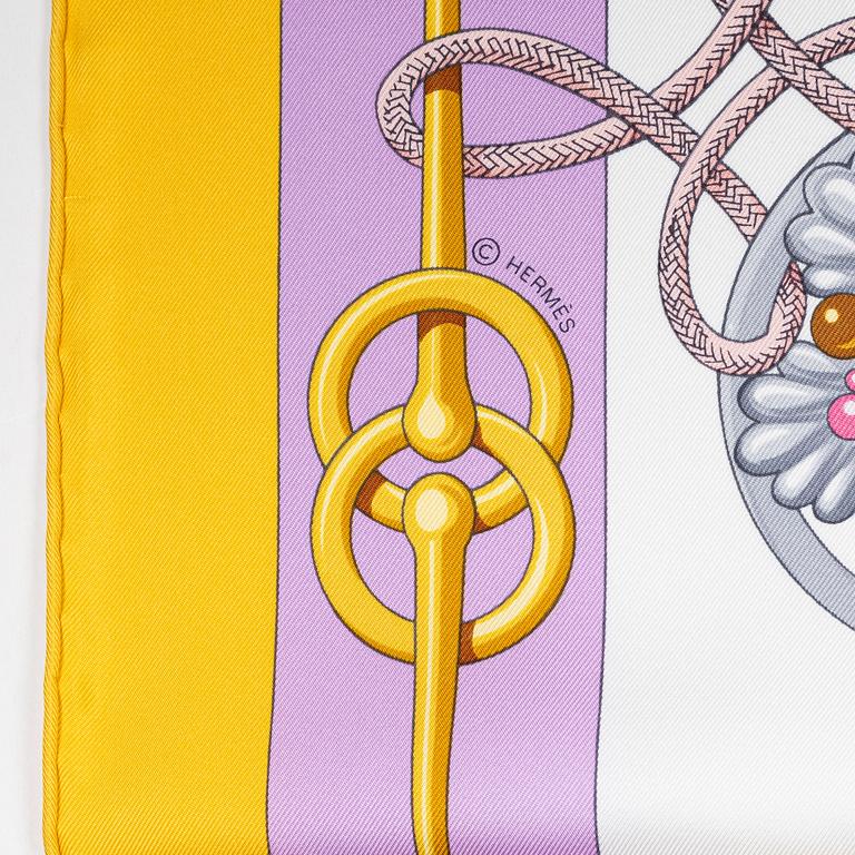 Hermès, a 'Cliquetis' twill silk scarf.