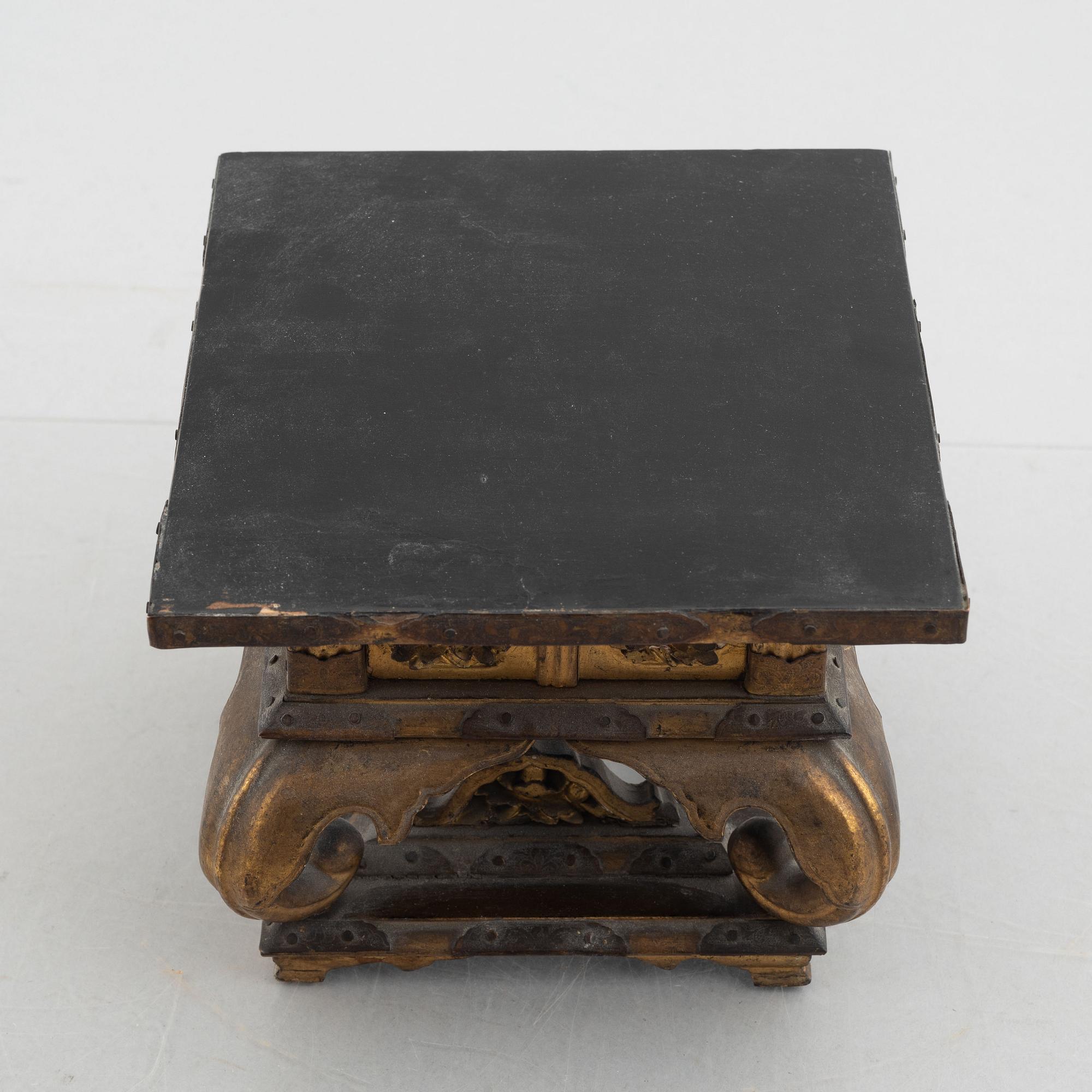 A Japanese lacquer and wood stand, Meiji (1868-1912).
