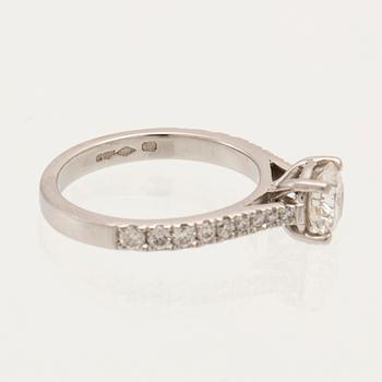 Platinum ring with round brilliant-cut diamonds, GIA cert, Van Bruun.