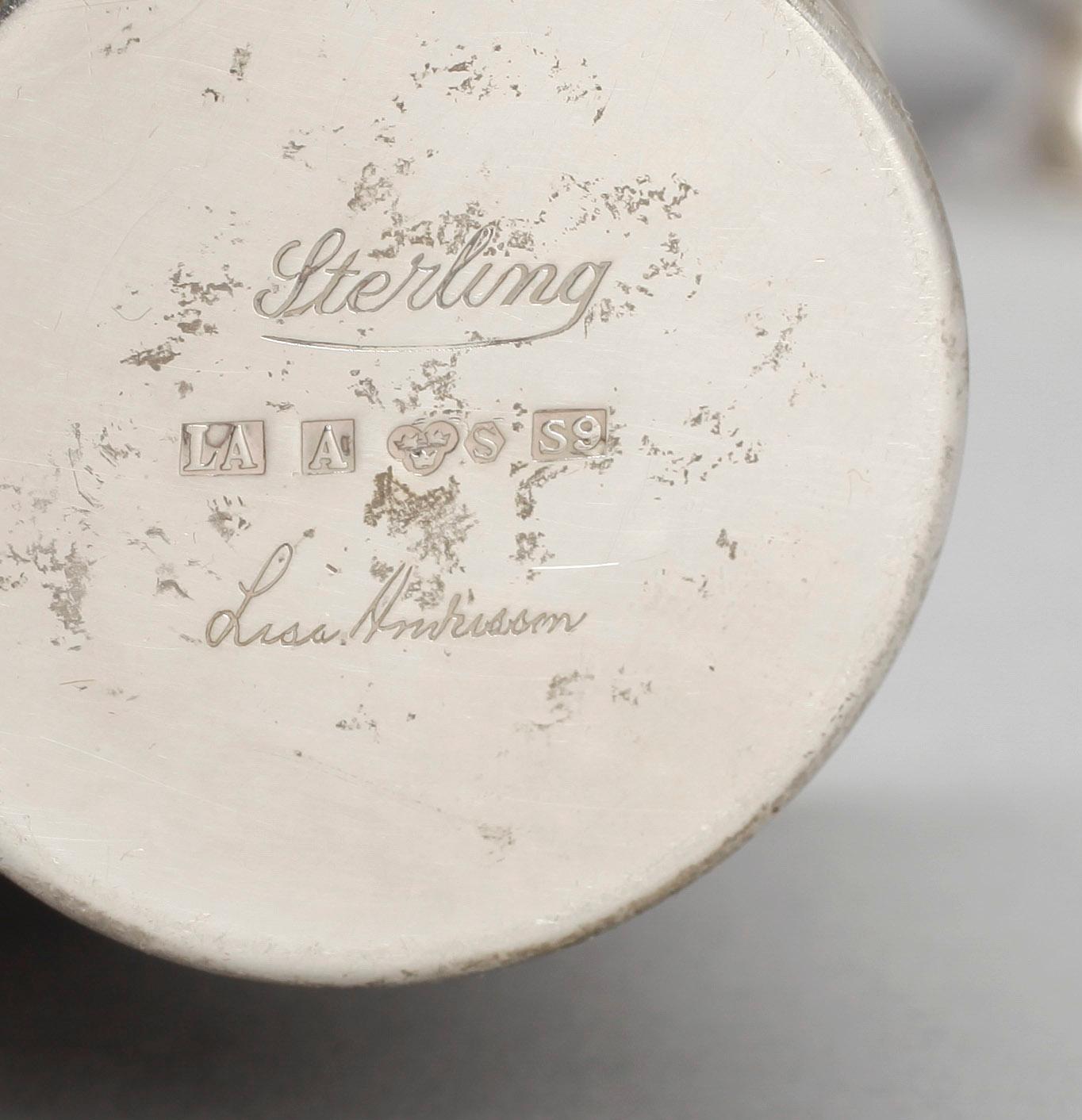 PARTI SILVER 5 delar, Lisa Andersson, Fellingsbro, 1976. Vikt 207 gram.