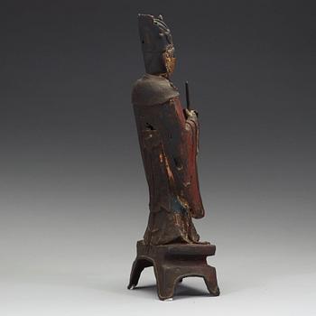 SKULPTUR, brons. Daoistisk dignitär, Mingdynastin (1368-1644).