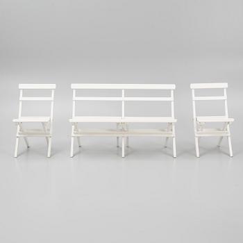 A 'Torpet' garden sofa, a table and two chairs, Hillerstorp.