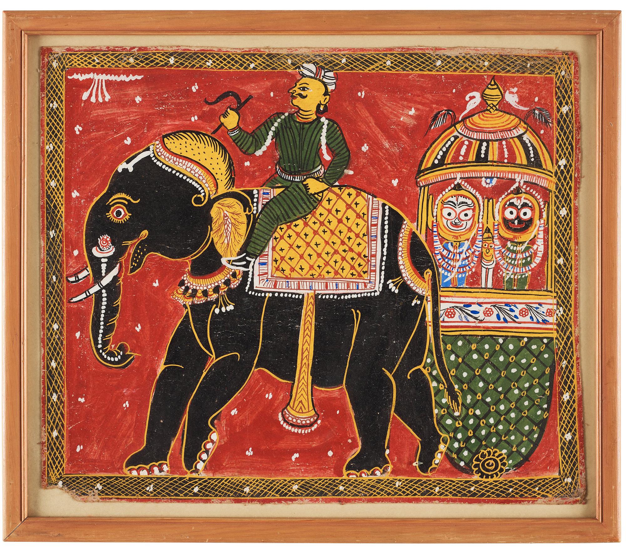 A pair of paintings on cloth, India, Orissa, late 19th Century.