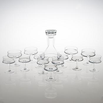 TAPIO WIRKKALA, 14-piece glaswear set, "Romantica", Iittala, the latter half of the 20th century.