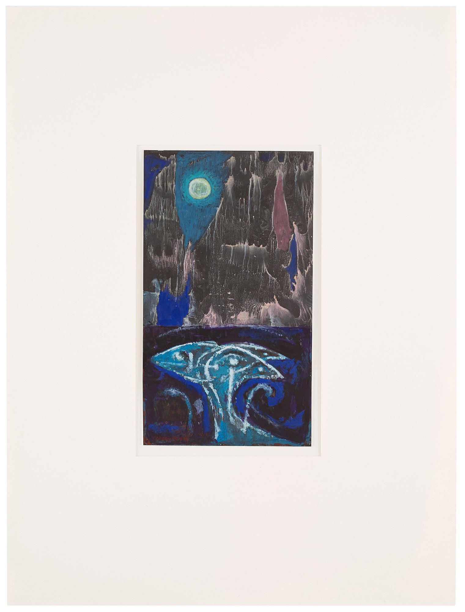 CO Hultén, gouache på papp-pannå, signerad och utförd 1946/47.