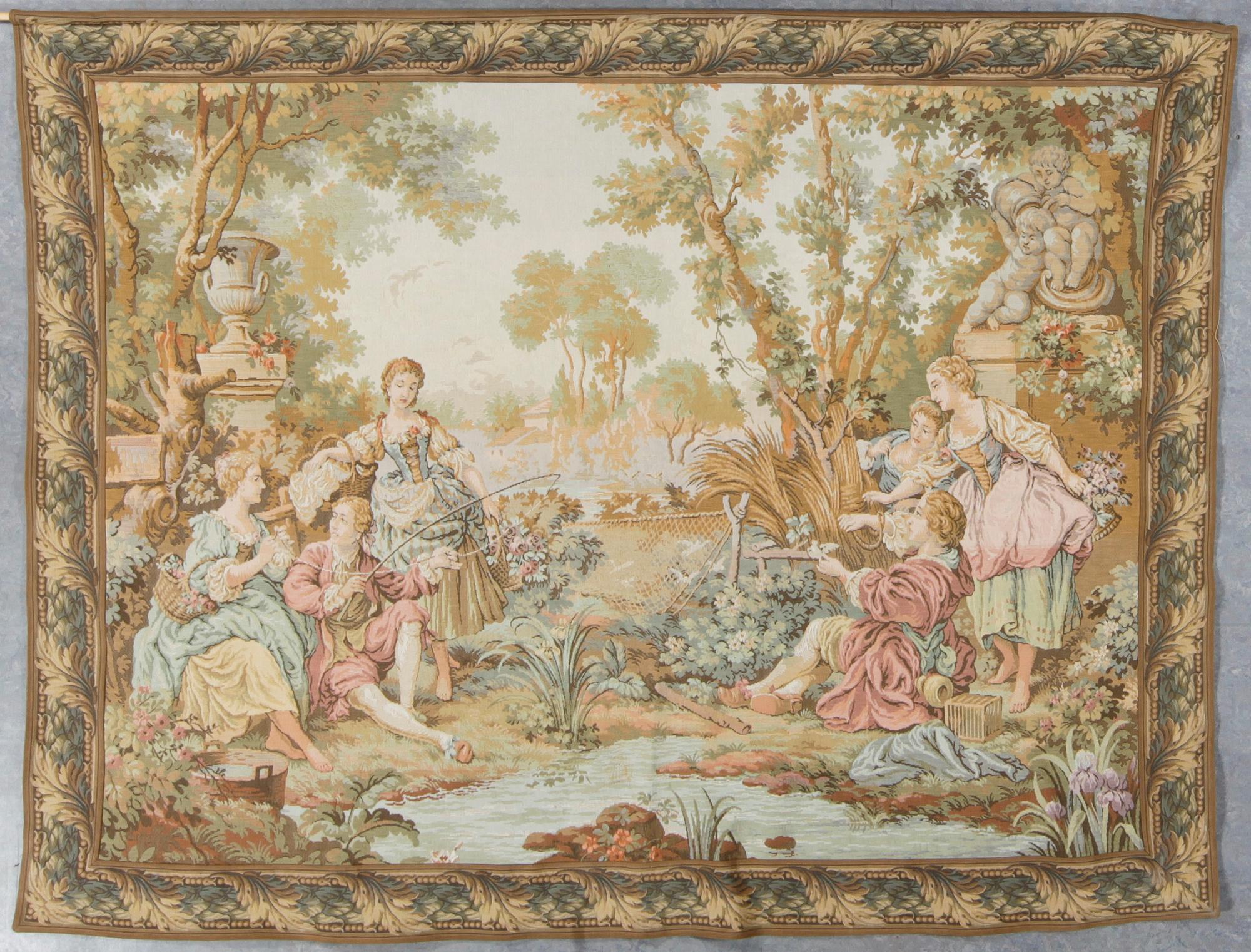 VÄVD TAPET, rokokostil, 1900-tal.