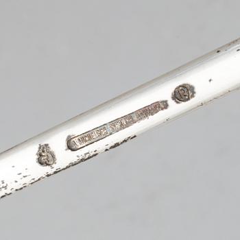 Cocktail jug and stirrer in glass and silver by Anton Michelsen, Denmark, mid/third quarter of the 20th century.