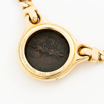 Bulgari a necklace "Monete" 18K gold with an ancient coin.