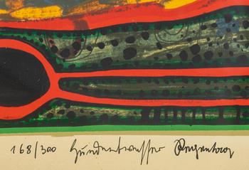 Friedensreich Hundertwasser, "Die fünfte Augenwaage", from "Regen auf regentag",