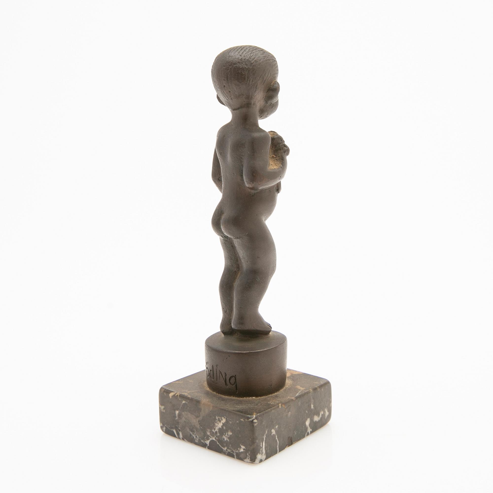 Jonas Fröding, Sculpture, Boy with Flower.
