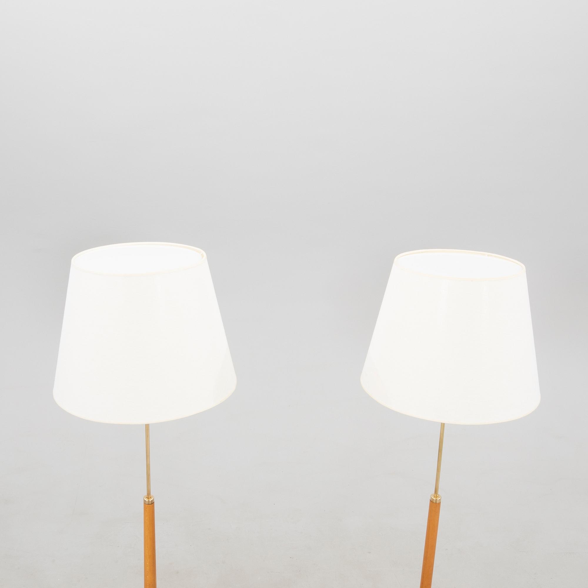 Golvlampor, ett par, modell G-34, Bergboms, Swedish Modern, 1950-tal.