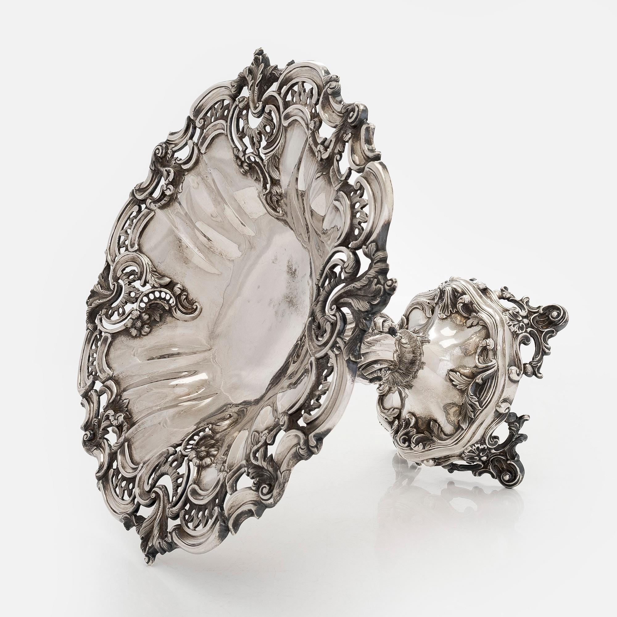 A neo-Rococo silver centrepiece bowl, Gustav Möllenborg Feron, Stockholm  1854.
