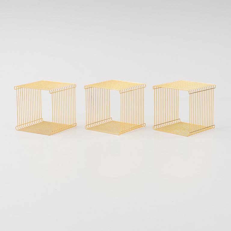 Verner Panton, a set of three 'Wire' shelves, Montana.