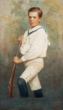 Jenny Nyström, "Gosse i vit sjömanskostym"/Porträtt av Axel Claesson ("Boy in a white sailor suit"/Portrait of Axel Claesson).