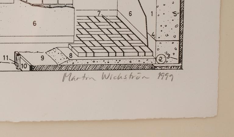 MARTIN WICKSTRÖM, färglitografi, signerad och numrerad 54/55, daterad 1999.