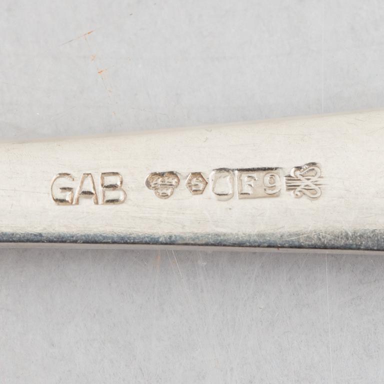 Jacob Ängman, 18 silver spoons, 'Rosenholm', GAB, Stockholm and Eskilstuna, 1943-91.