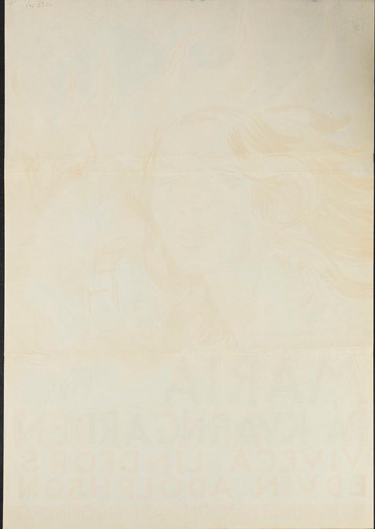 Isaac Grünewald, a vintage movie poster, 'Maria på Kvarngården', 1944.