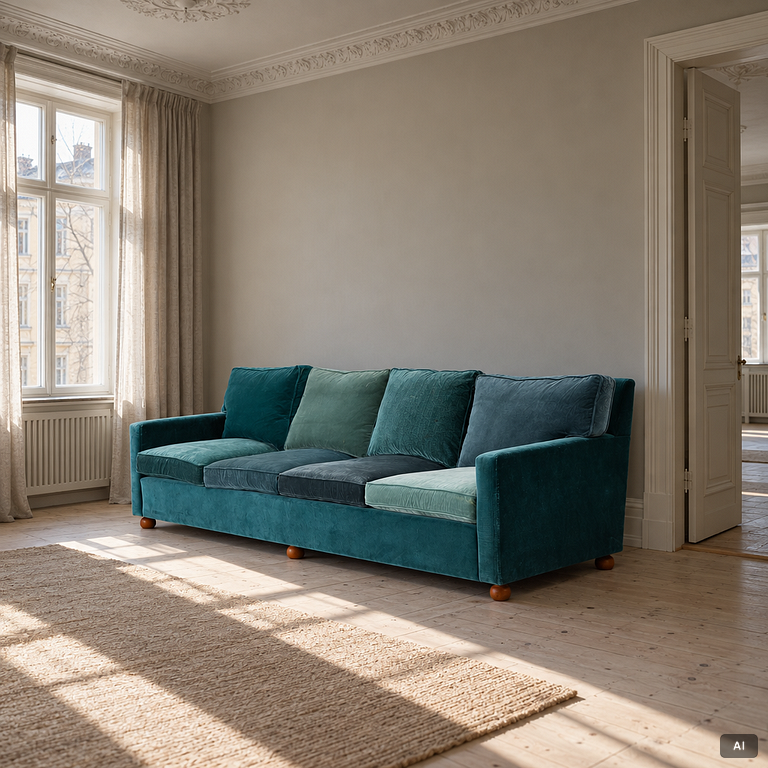 Josef Frank, a model 3031 sofa, Firma Svenskt Tenn, AB O.H: Sjögren, 2021.