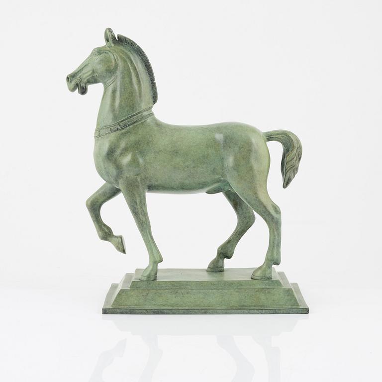 A patinated bronze sculpture after the Horses of Saint Mark.