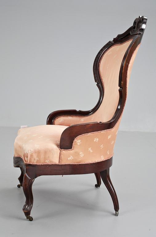 FÅTÖLJ, nyrokoko, 1800-talets andra hälft.