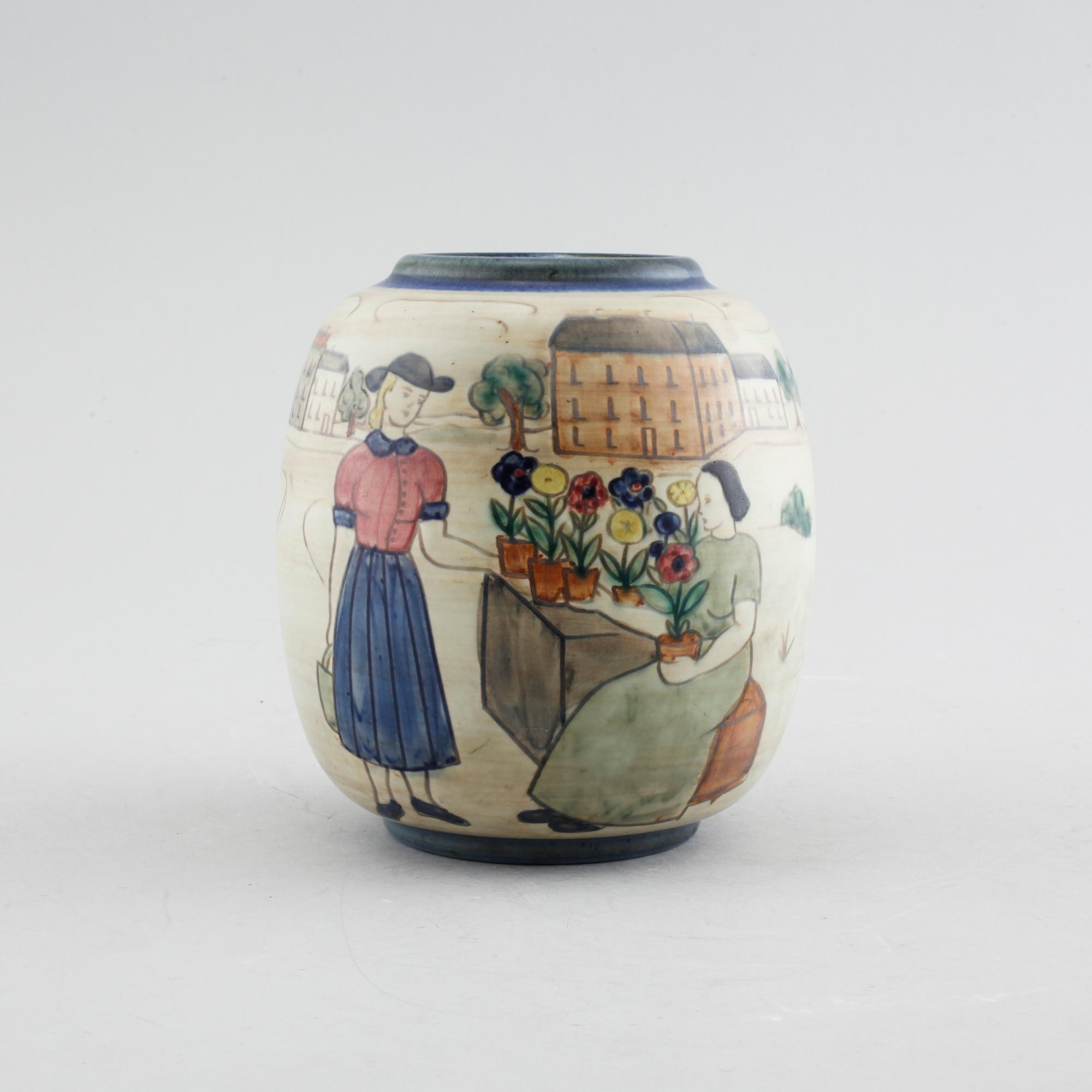GERTRUD LÖNEGREN, vas, stengods, Rörstrand, 1930/40-tal.